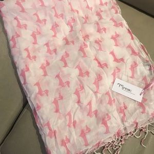 Adorable pink Dachshund scarf NWT